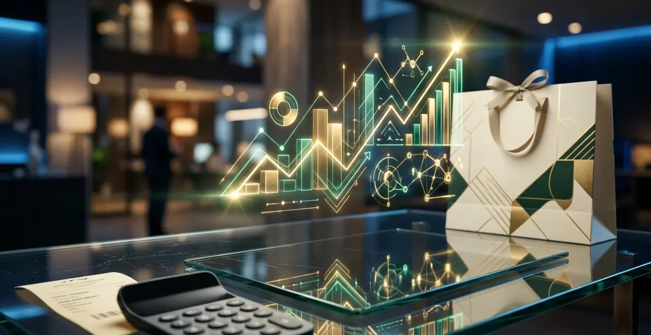 Professional retail analytics dashboard visualization with sales data and profit metrics