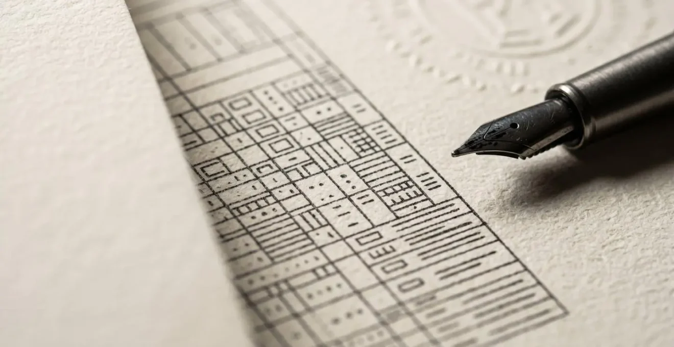 Macro photograph of executive compensation agreement showing vesting schedule structure and equity allocation terms in sophisticated legal documentation