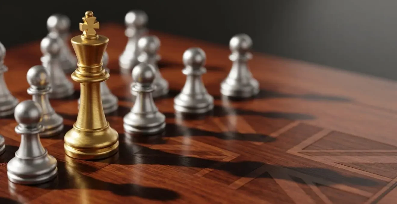 Strategic chess pieces representing founder voting control mechanisms