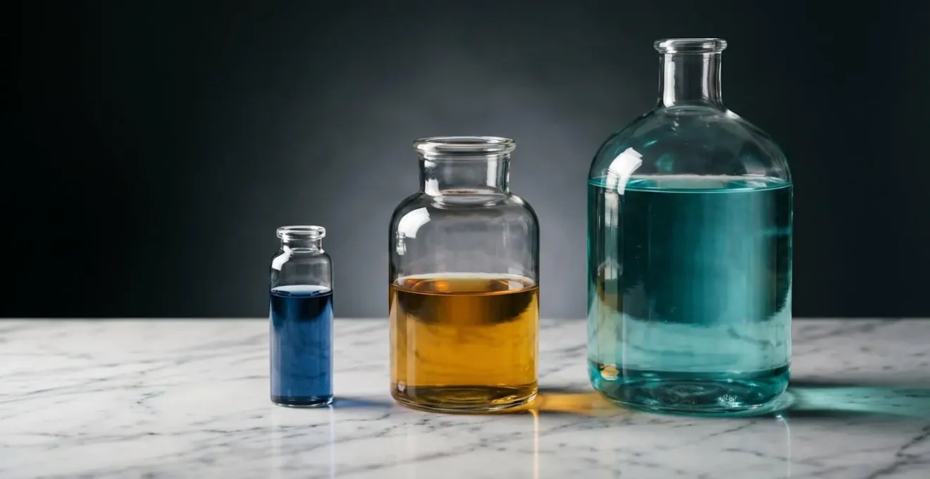 Visual metaphor showing three distinct glass containers representing different wealth allocation strategies