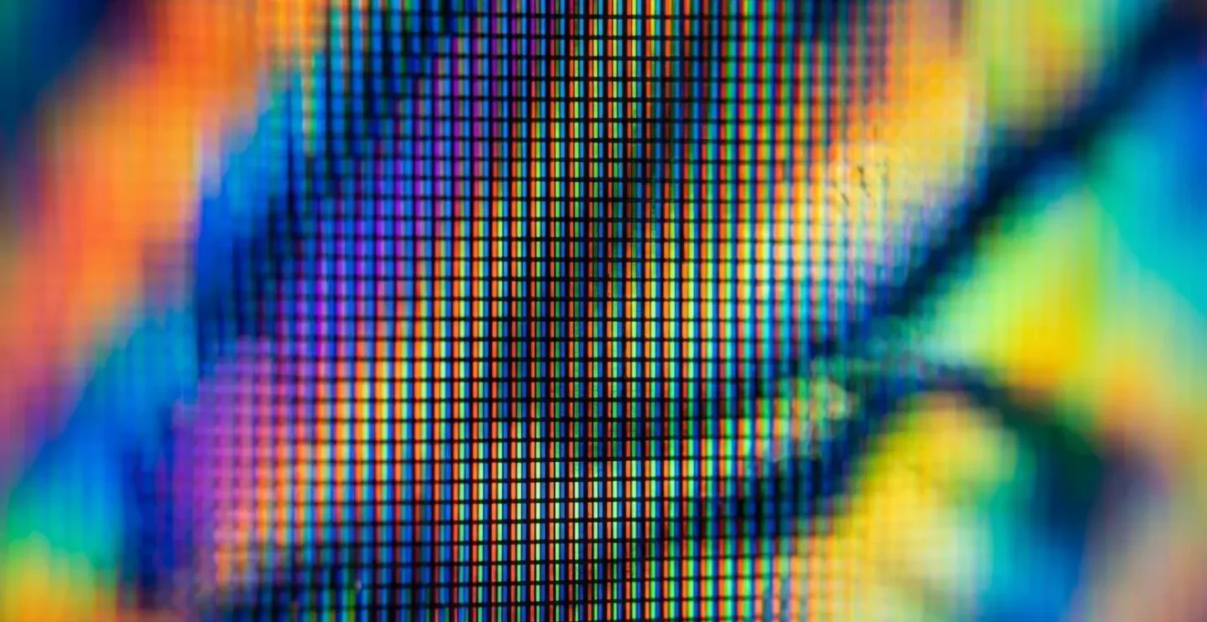 Macro view of data visualization screen showing unified manufacturing metrics