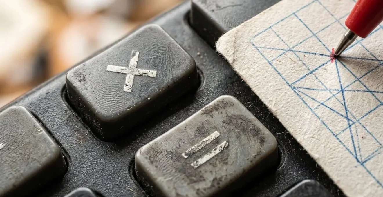 Macro photography showing the detail of spreadsheet calculation errors
